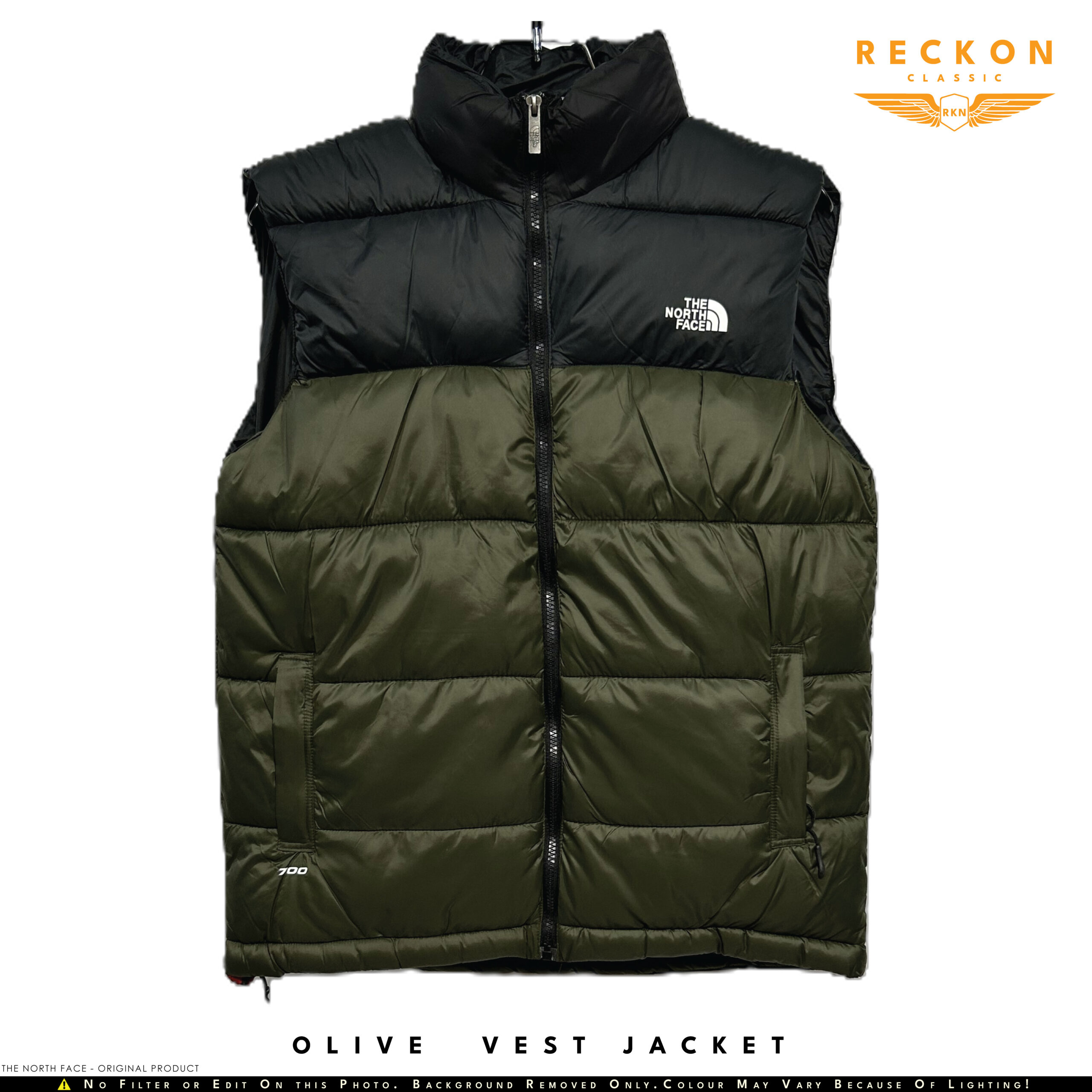 THE NORTH FACE 700 Fill Down Vest Jacket - OLIVE - Image 2