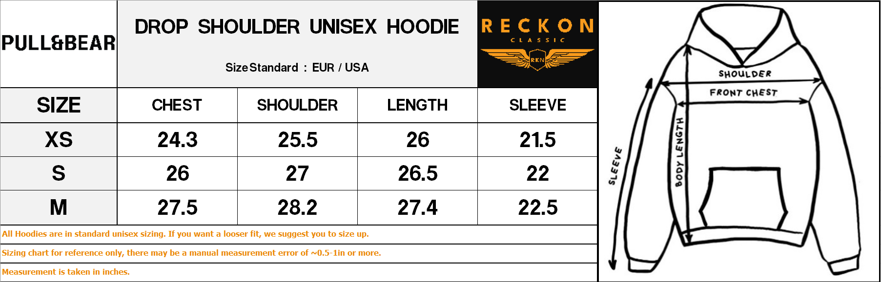 PULL & BEAR UNISEX DROP SHOULDER HOODIE – BLACK - Image 12